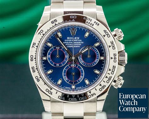 white gold rolex daytona blue face|rolex daytona 18k white gold.